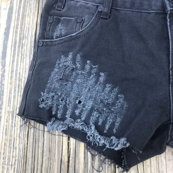 One Teaspoon Trashed Free Birds Cutoffs