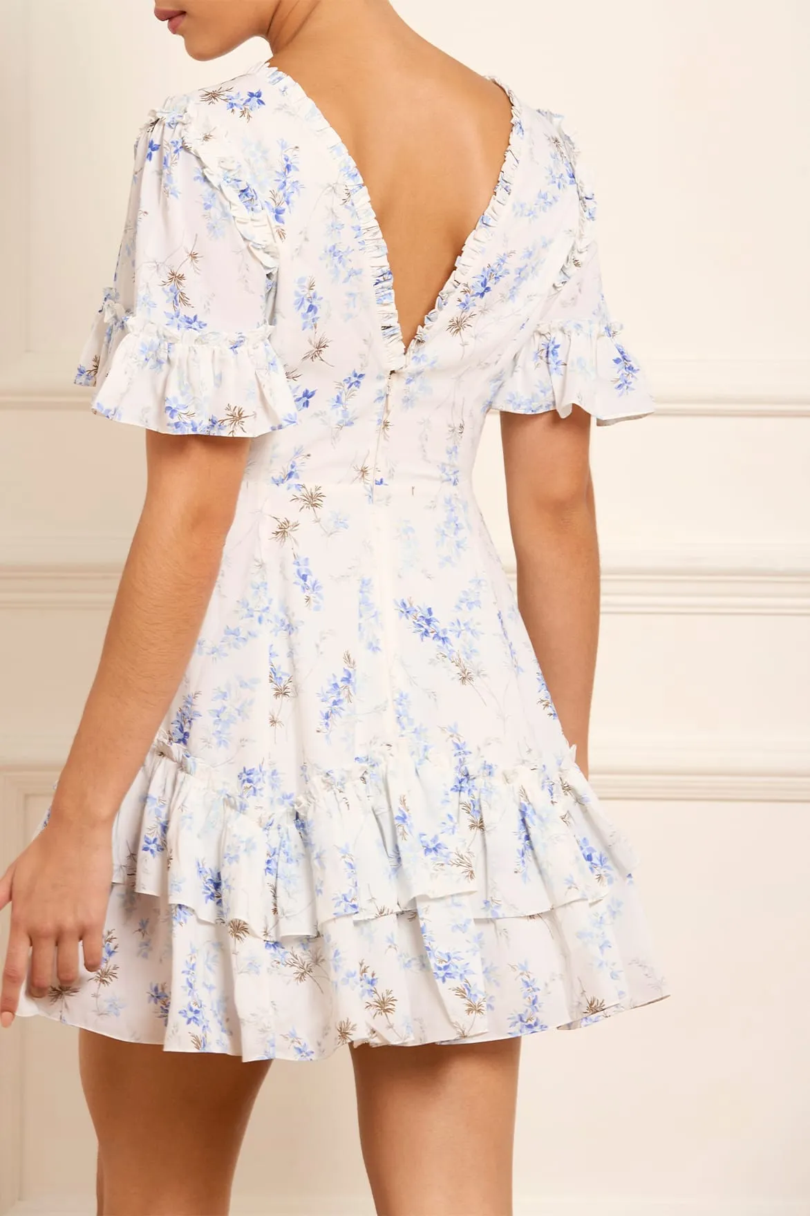 Ophelia Ditsy Eva Crepe Micro Mini Dress