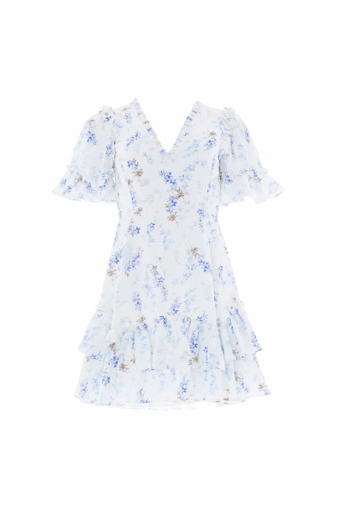 Ophelia Ditsy Eva Crepe Micro Mini Dress