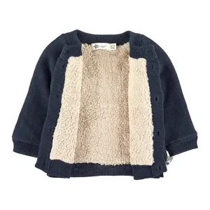 Organic Knitted Lined Jacket - Navy