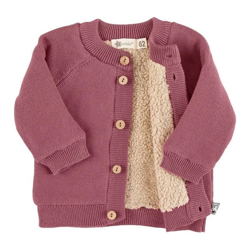 Organic Knitted Lined Jacket - Rose