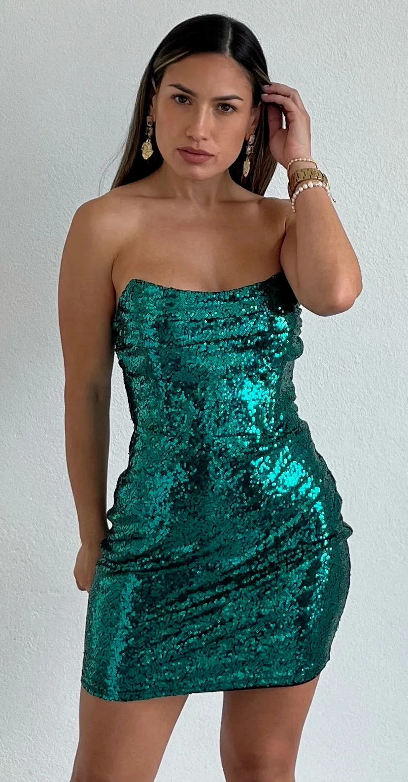 Out for the Evening Corset Sequins Bodycon Dress