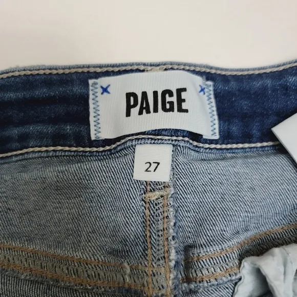 PAIGE Jimmy Transcend Vintage Raw Cuff distressed/rip Mid Rise Shorts