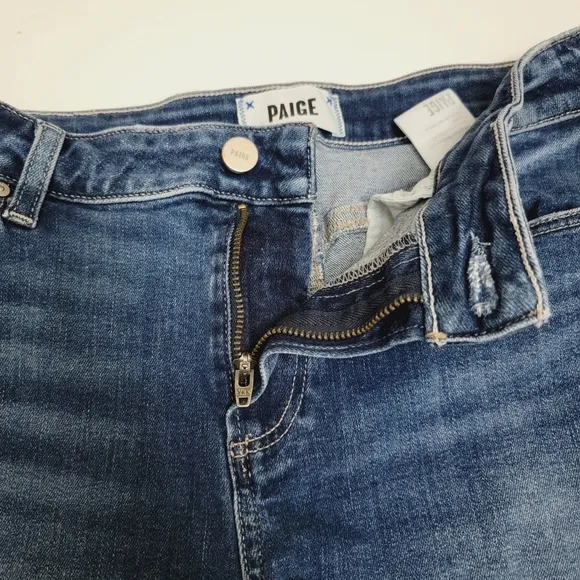 PAIGE Jimmy Transcend Vintage Raw Cuff distressed/rip Mid Rise Shorts