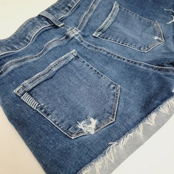 PAIGE Jimmy Transcend Vintage Raw Cuff distressed/rip Mid Rise Shorts