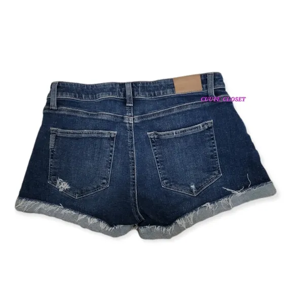 PAIGE Jimmy Transcend Vintage Raw Cuff distressed/rip Mid Rise Shorts
