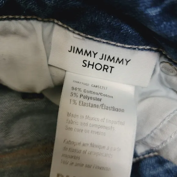 PAIGE Jimmy Transcend Vintage Raw Cuff distressed/rip Mid Rise Shorts