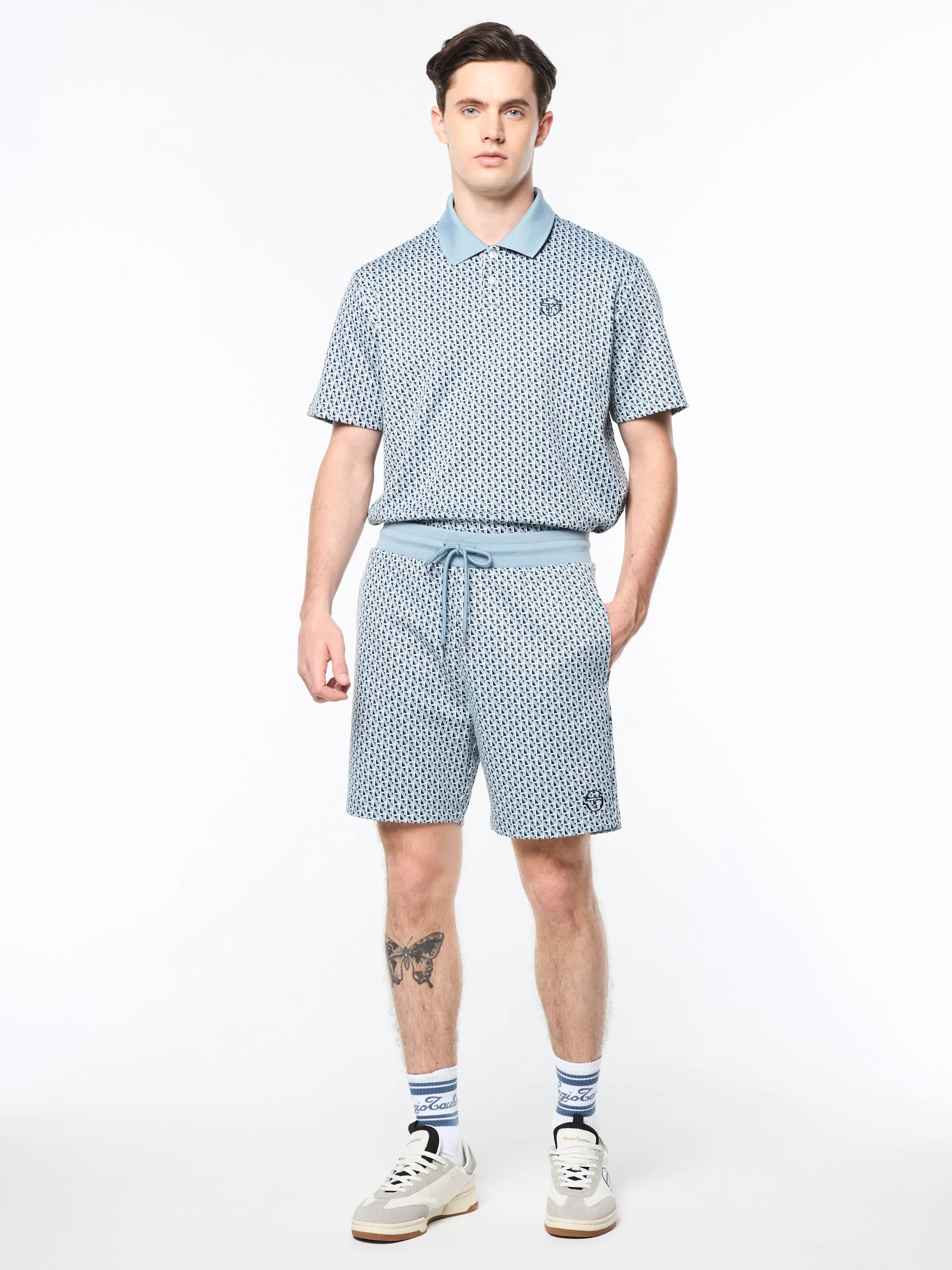 Paolo Knit Shorts- Faded Denim