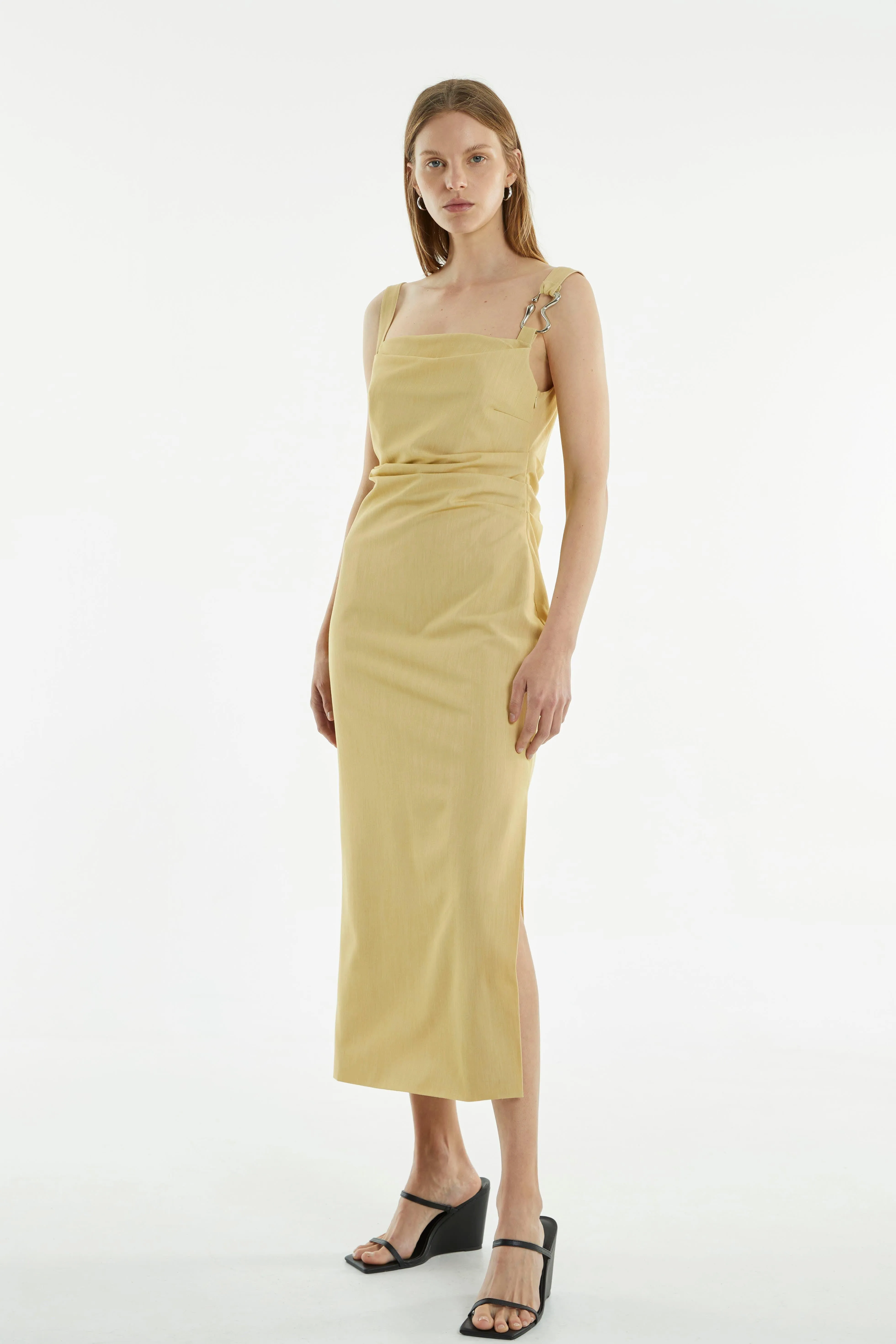 PARADIGM TUCKED MIDI DRESS | CITRUS