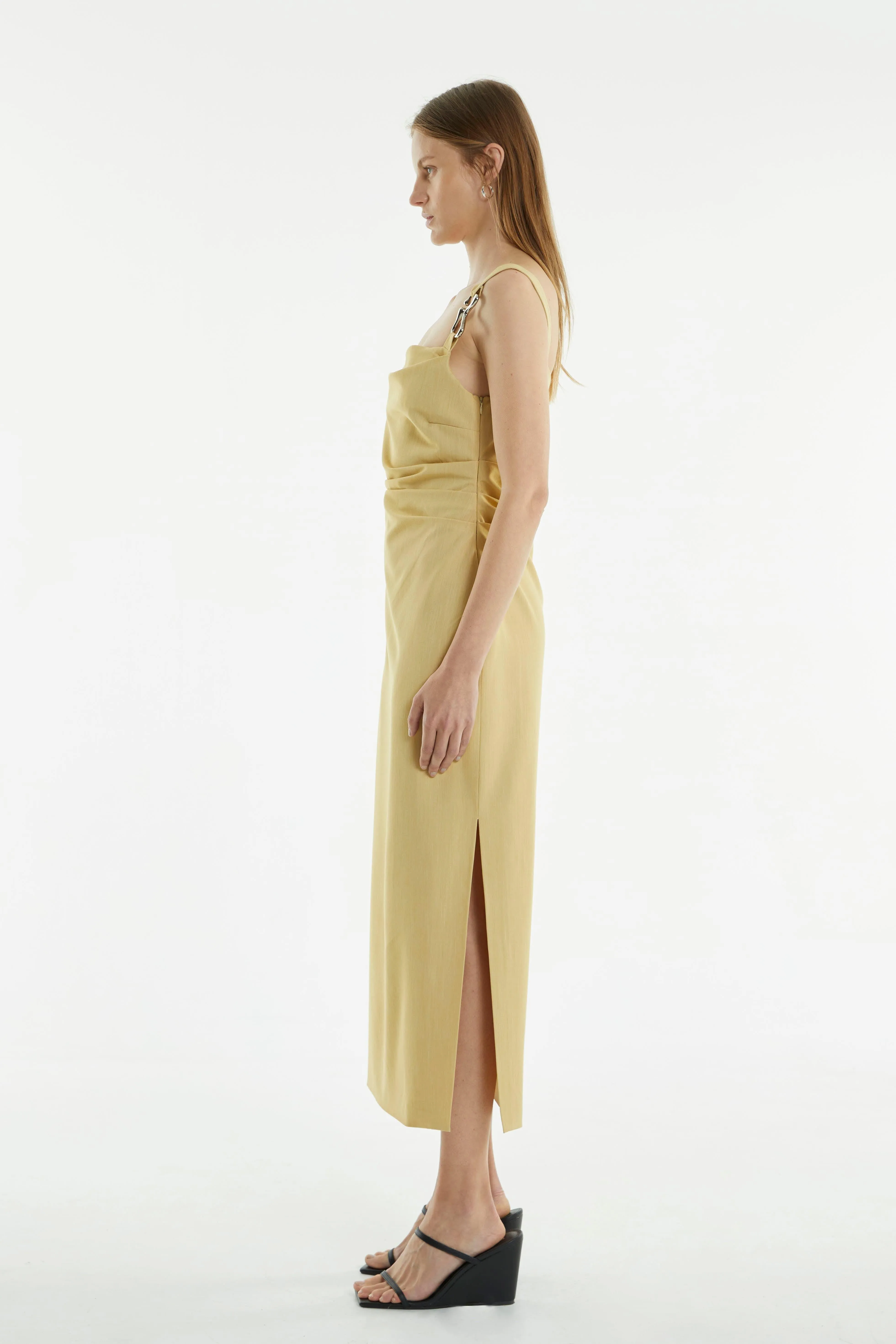 PARADIGM TUCKED MIDI DRESS | CITRUS