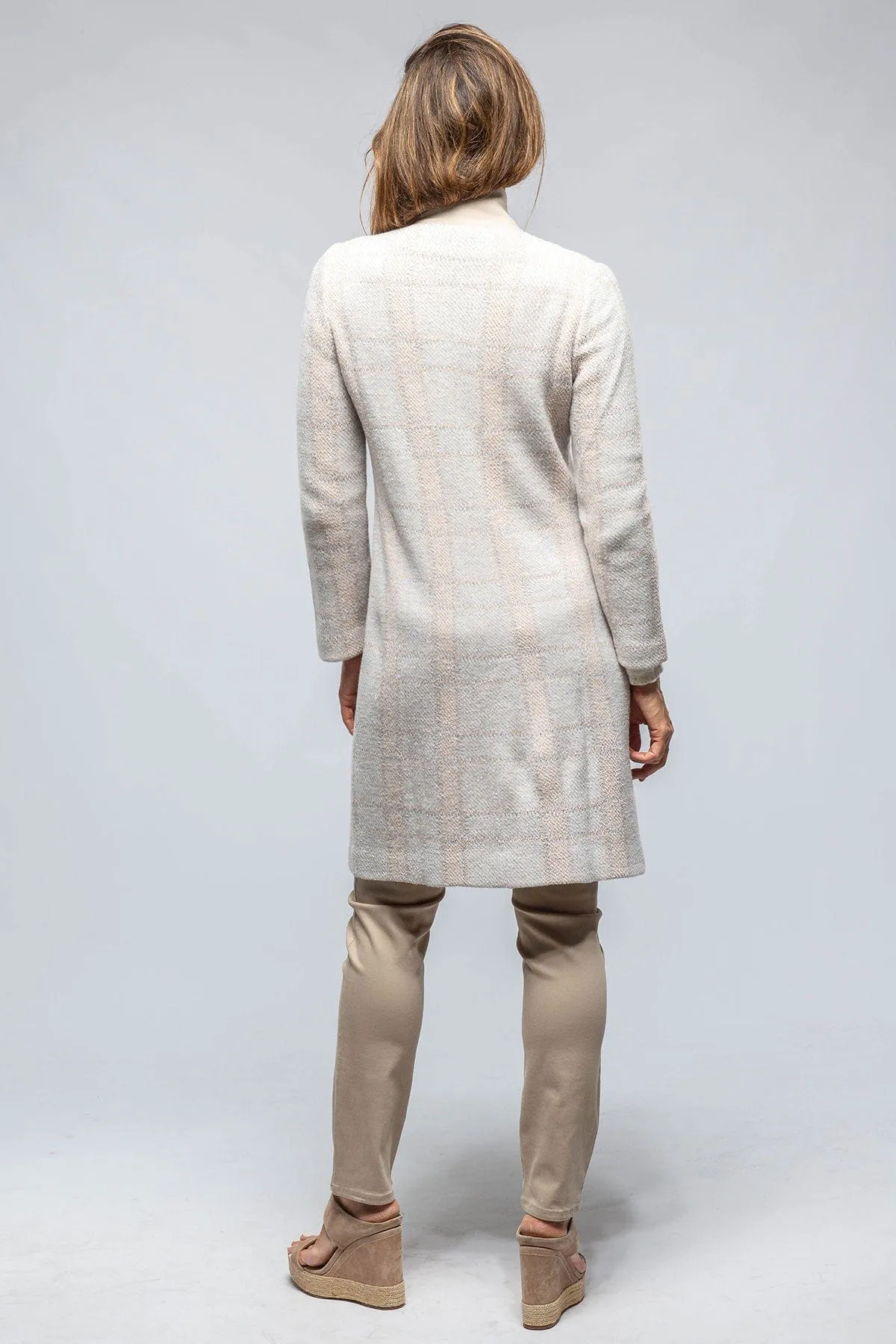 Paseo Long Coat In White/Nougat/Beige/Grey Plaid