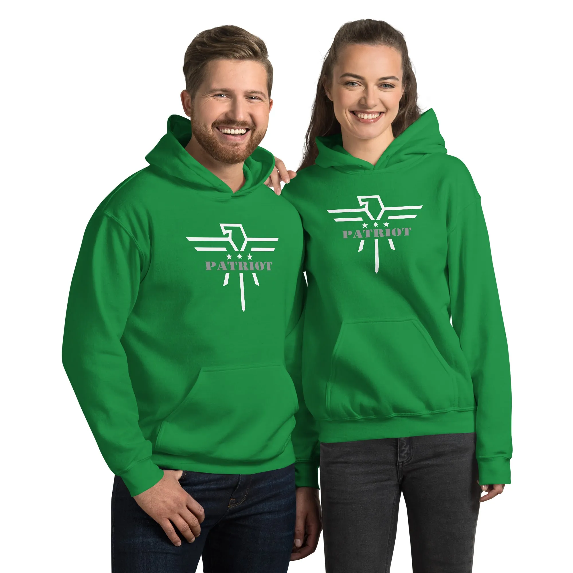 Patriot Grey and White Eagle Unisex Hoodie