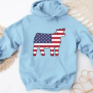 Patriotic Steer Hoodie (S-3XL) Unisex - Multiple Colors!