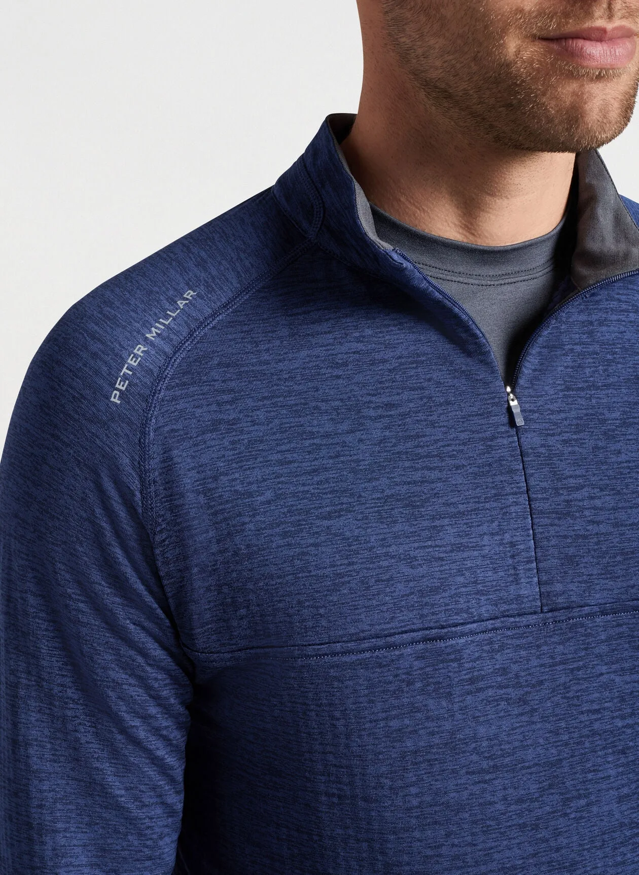Peter Millar Mens Performance Quarter-Zip - NAVY