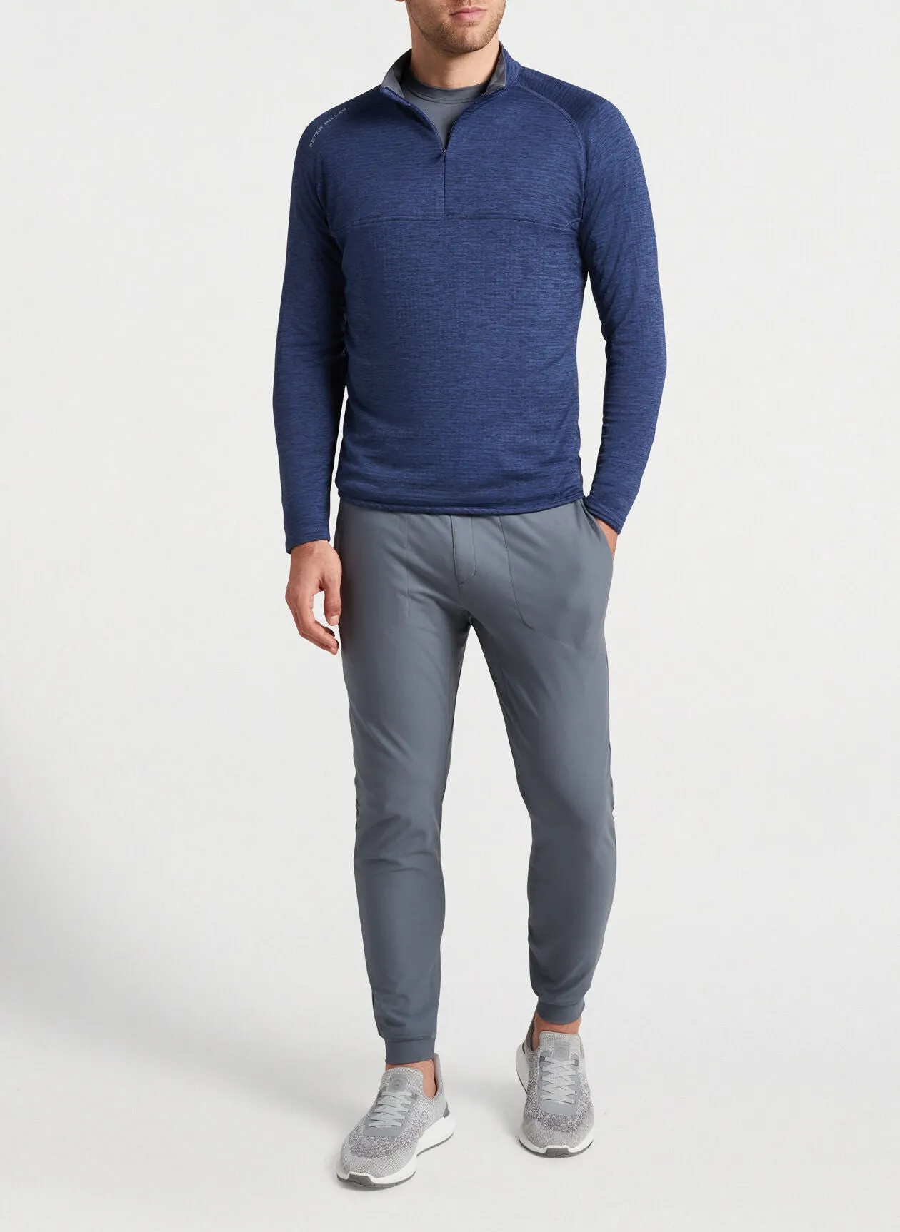 Peter Millar Mens Performance Quarter-Zip - NAVY