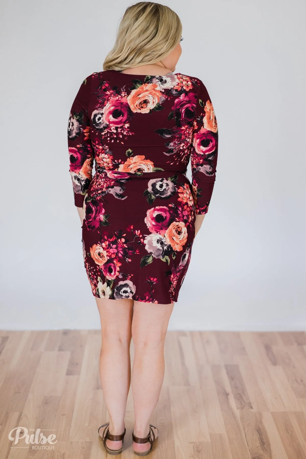 Picture Perfect Moment Dress- Burgundy