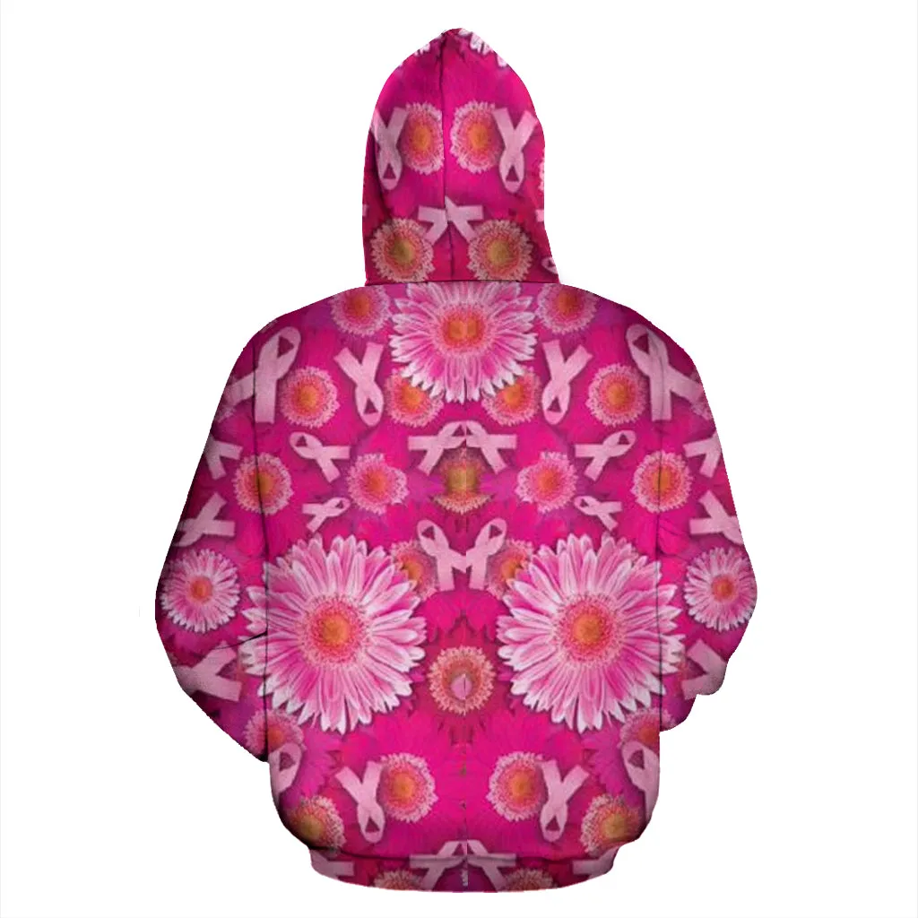 Pink Ribbons and Flowers Hoodie