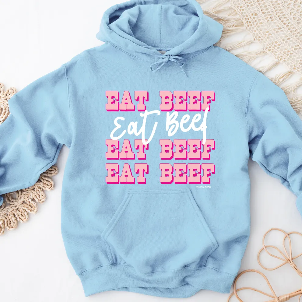 Pink Western Eat Beef Dolly Hoodie (S-3XL) Unisex - Multiple Colors!