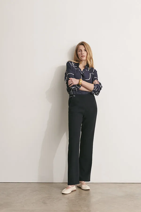 PINORSET ELASTICATED BACK STRAIGHT TROUSERS