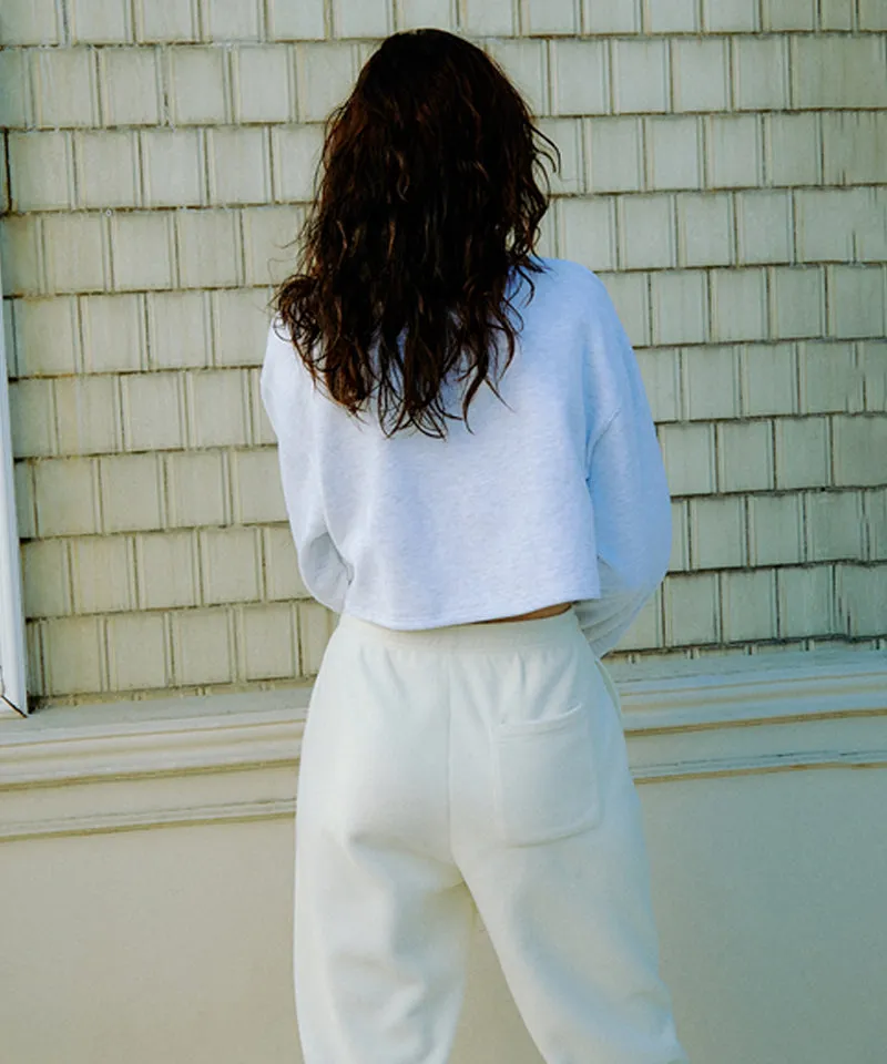 PIV'VEE ee Logo Cropped Sweatshirt - Snow Gray