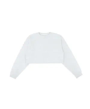 PIV'VEE ee Logo Cropped Sweatshirt - Snow Gray