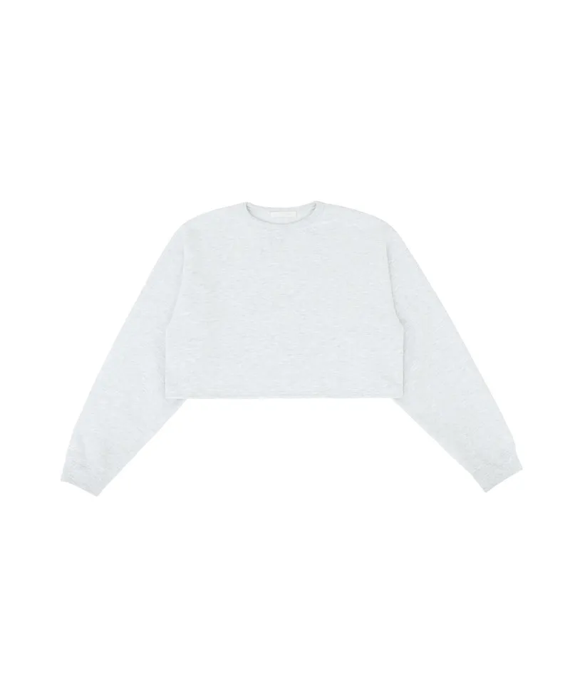 PIV'VEE ee Logo Cropped Sweatshirt - Snow Gray