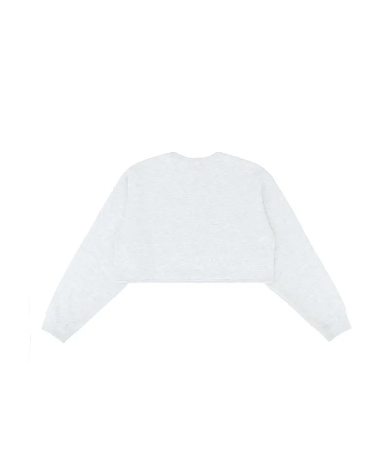 PIV'VEE ee Logo Cropped Sweatshirt - Snow Gray
