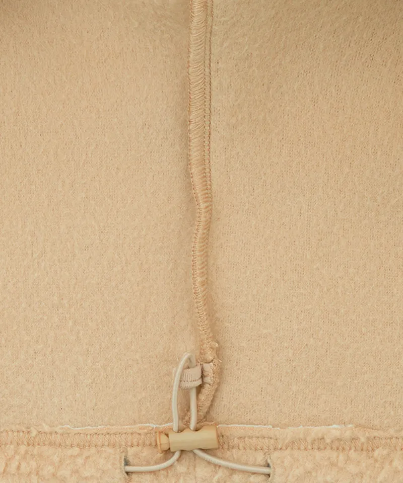 PIV'VEE Triplets Boucle Half Zip Sweatshirt - Milk Tea Beige