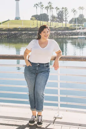 Plus Cuffed Stretch Boyfriend Jeans