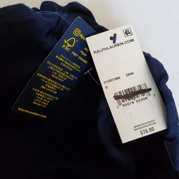 Polo Ralph Lauren High Waist Semi Sheer Shorts Size S Navy Blue New