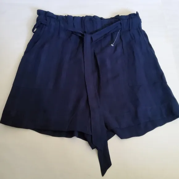 Polo Ralph Lauren High Waist Semi Sheer Shorts Size S Navy Blue New