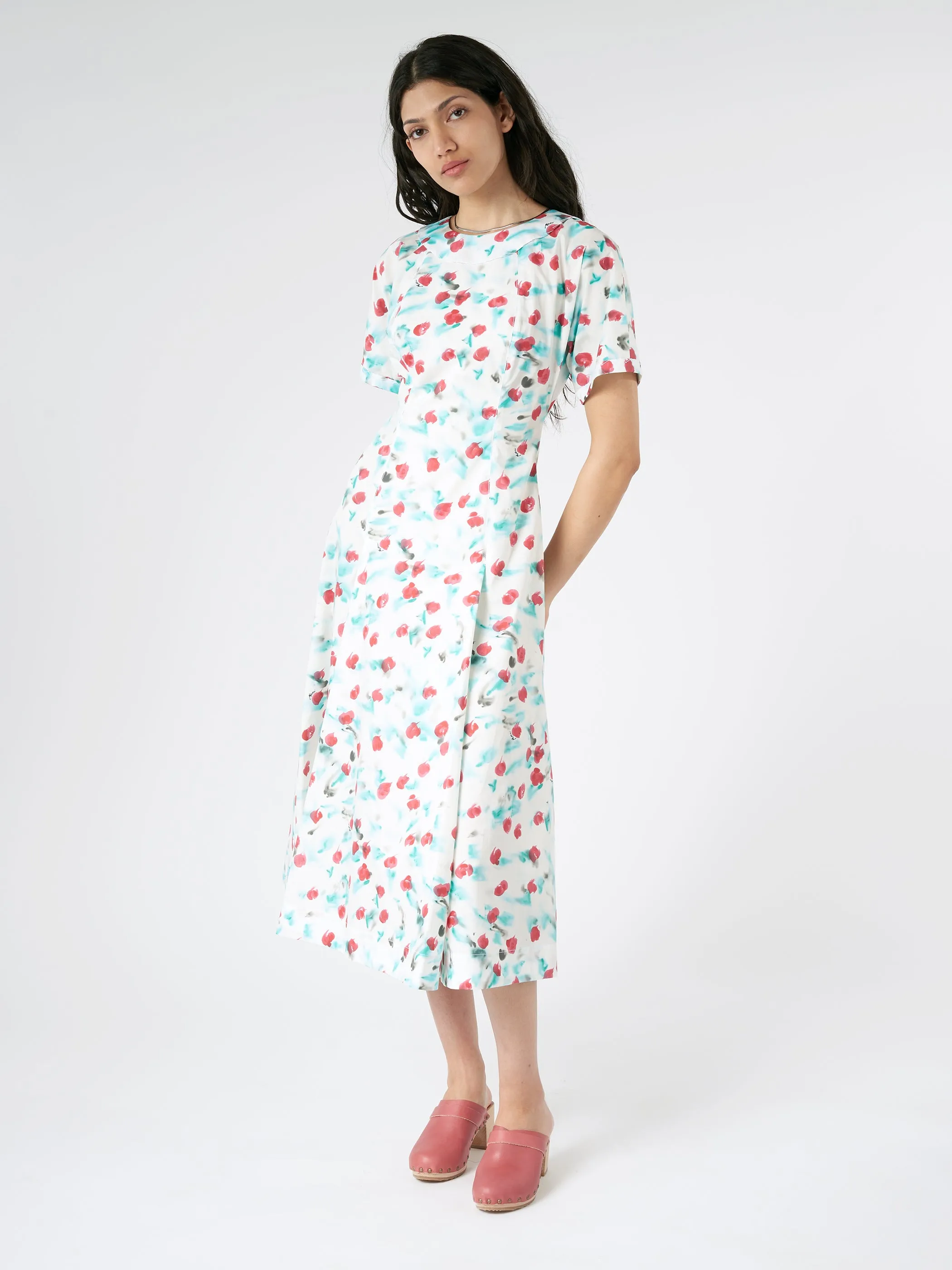 Poplin Midi Dress with Reverie Print