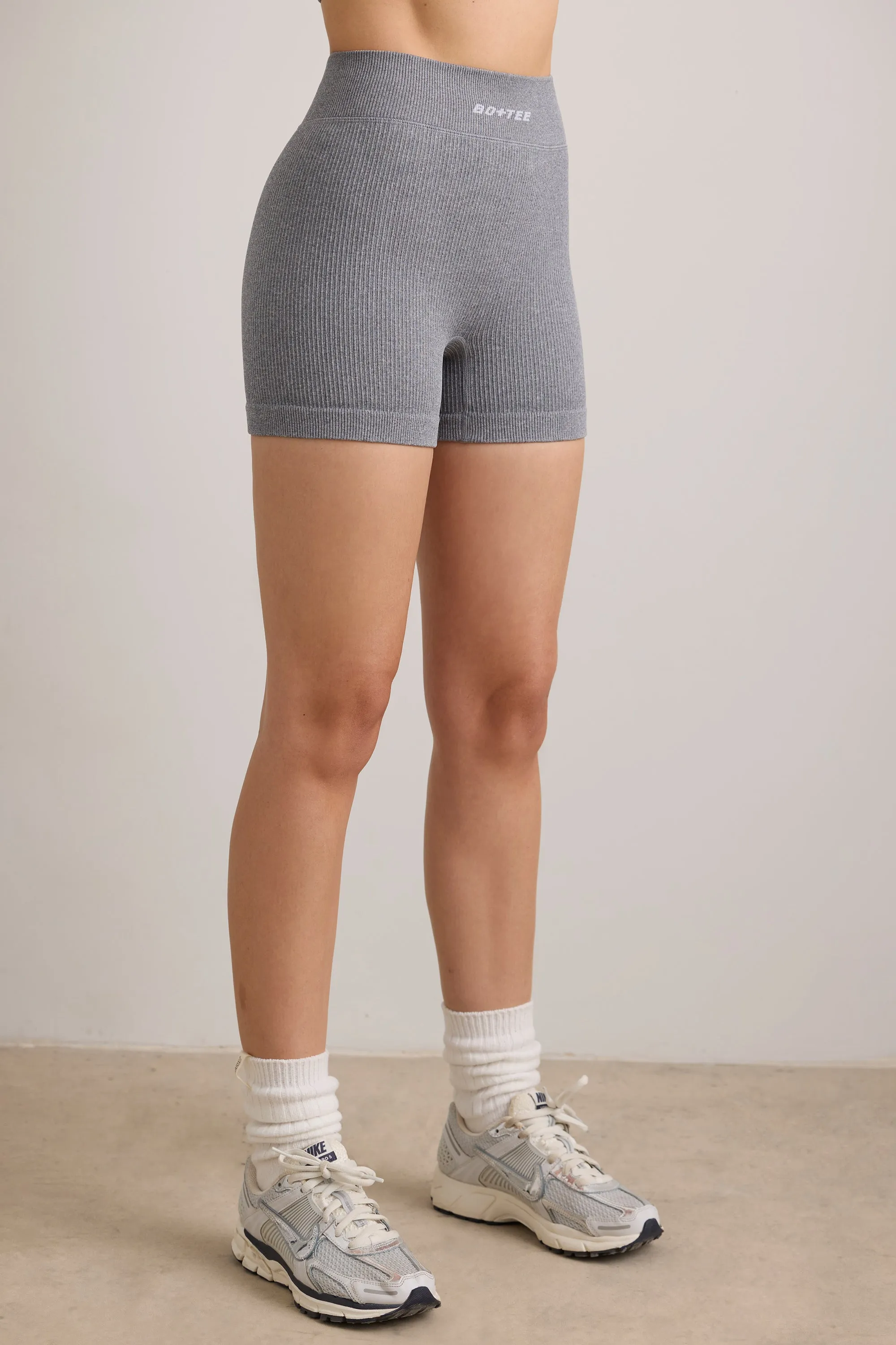 Precision - FlexiRib Mini Shorts in Grey Melange