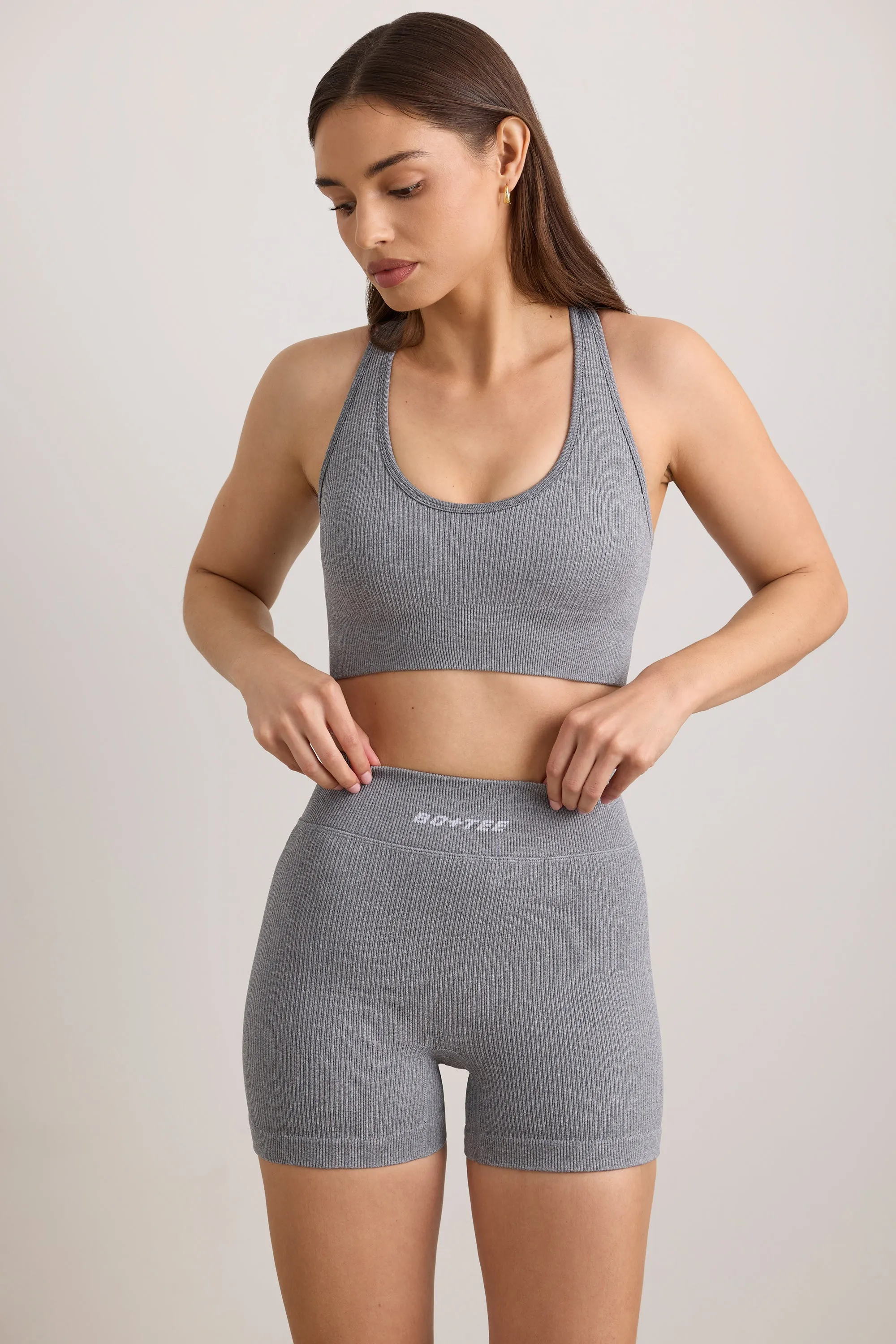 Precision - FlexiRib Mini Shorts in Grey Melange