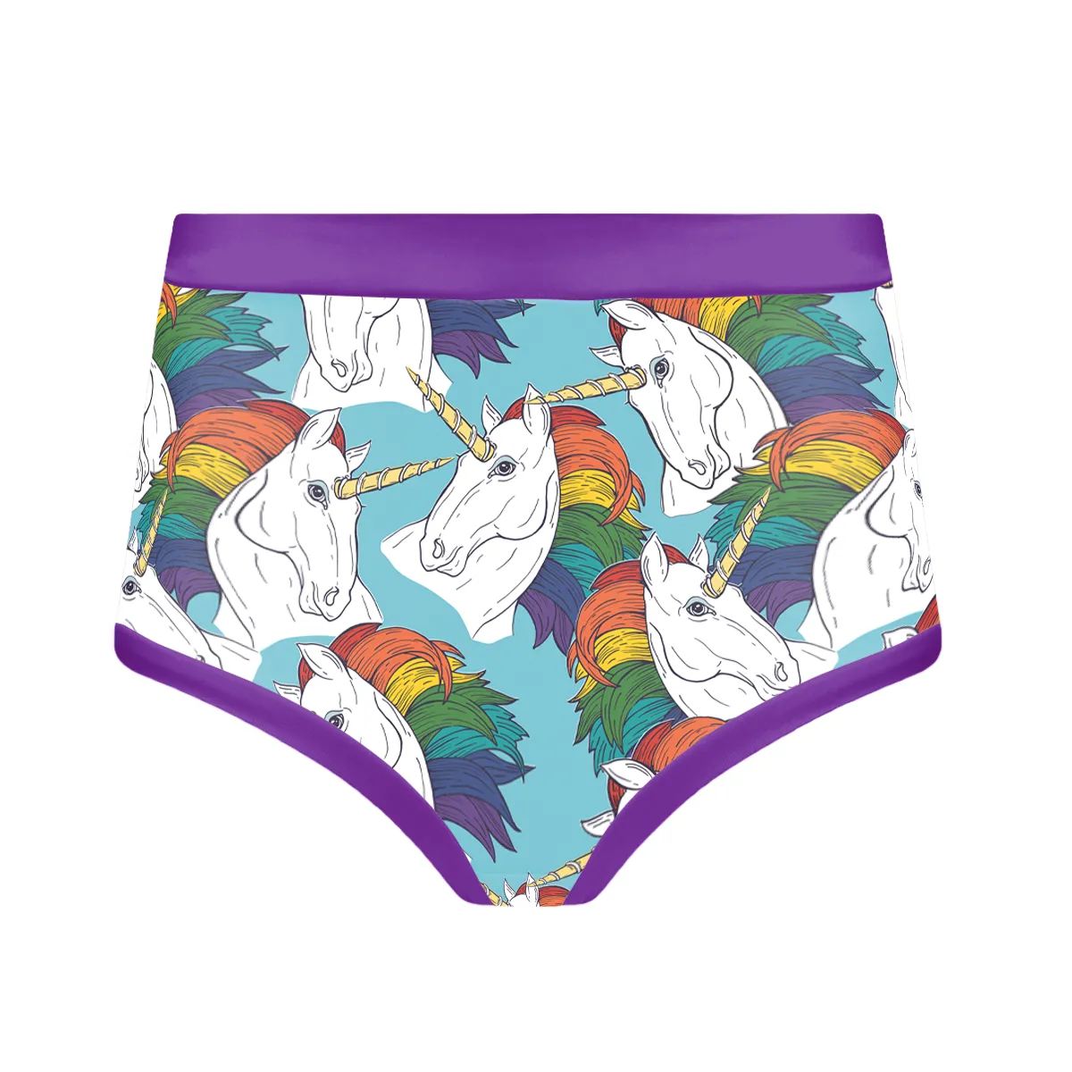 PREORDER - High Rise Briefs - Rainbow Unicorns