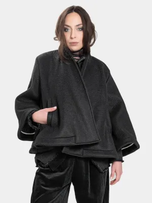 Printed Flared Crop Coat