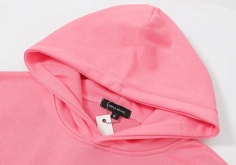Purple Brand Logo Letter Hoodies