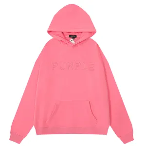Purple Brand Logo Letter Hoodies