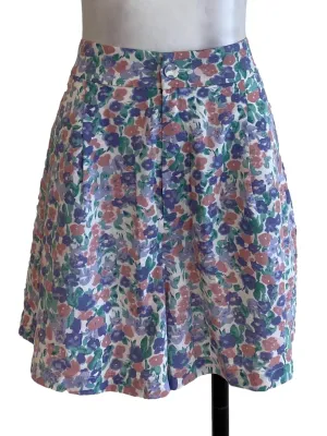 Purple Floral Shorts