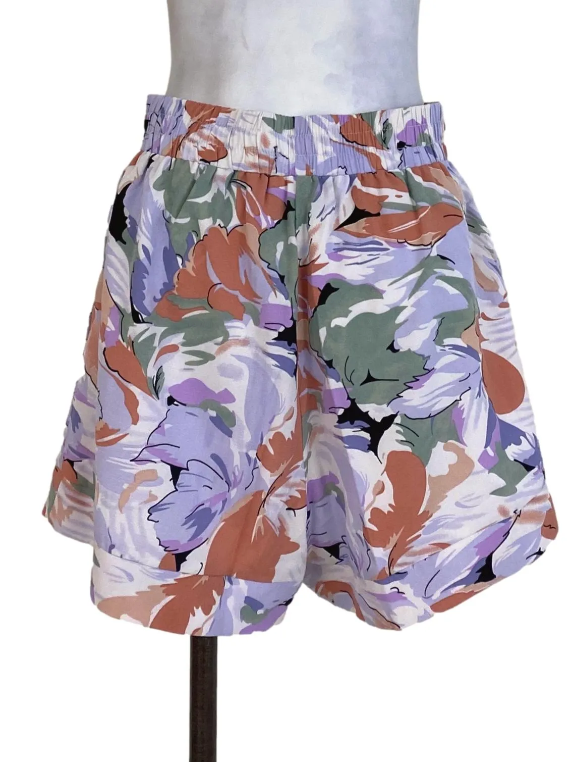 Purple Floral Shorts