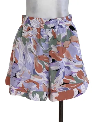 Purple Floral Shorts