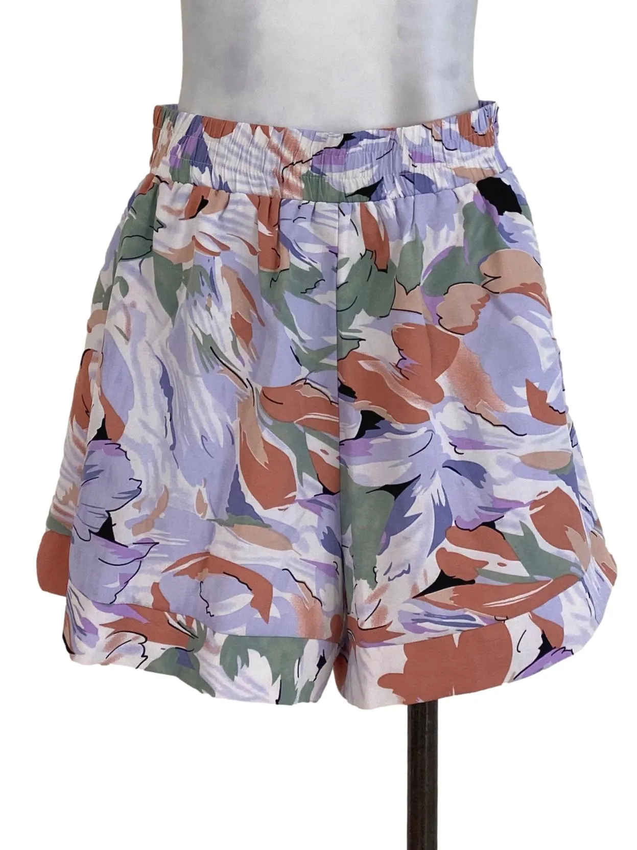 Purple Floral Shorts