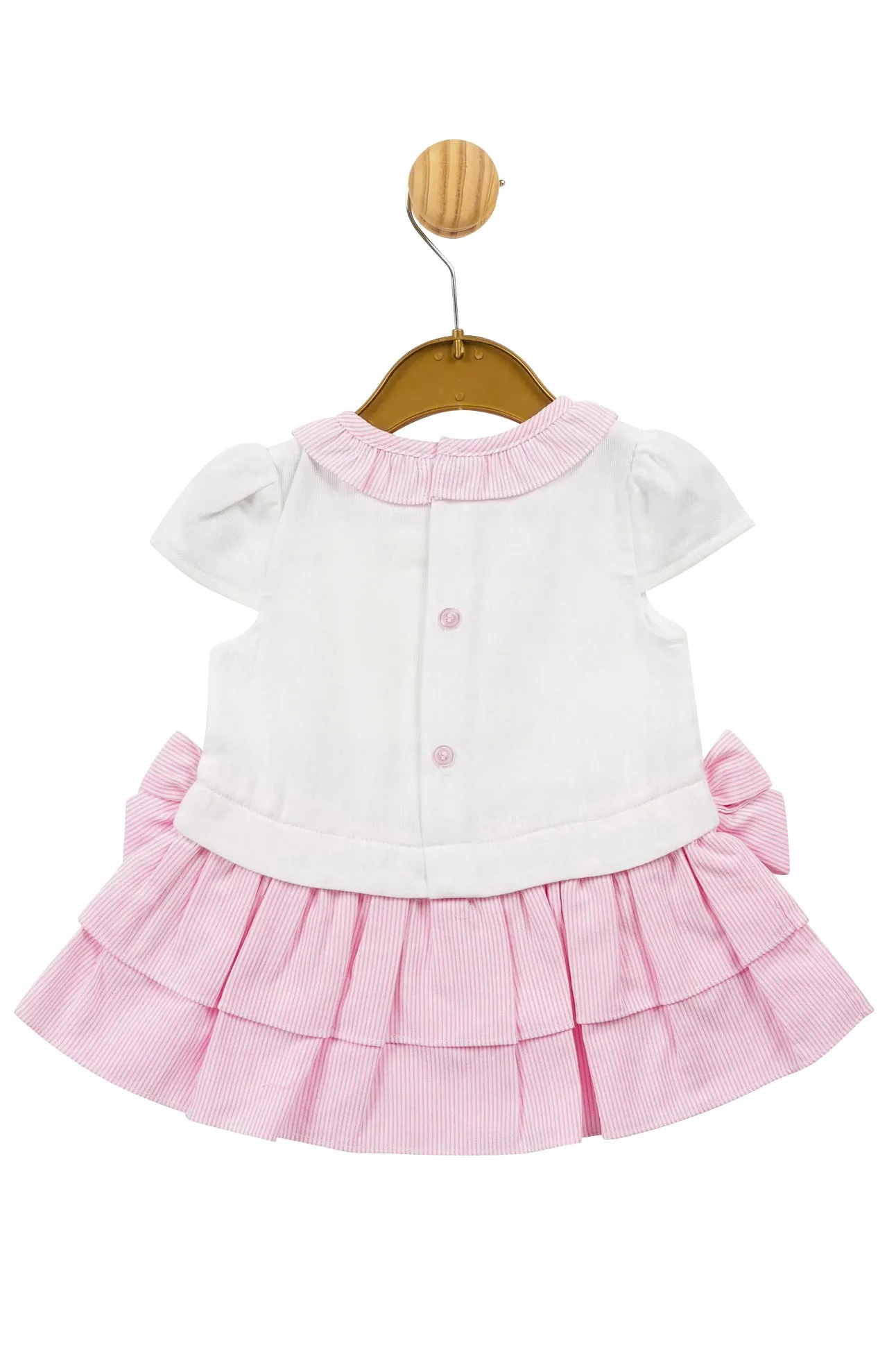 "Ava" Pink Striped Drop Waist Dress