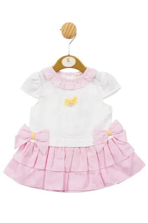 "Ava" Pink Striped Drop Waist Dress