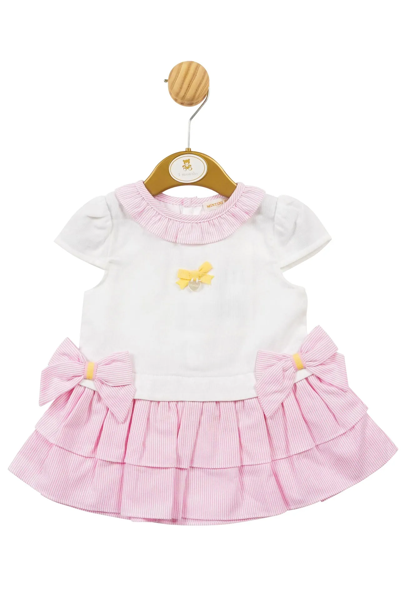 "Ava" Pink Striped Drop Waist Dress