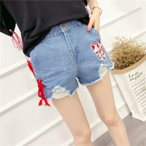 "CUTE HOLE" DENIM SHORTS S031402