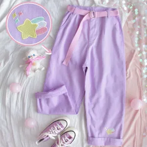 "CUTE PURPLE STAR" PANTS K081802
