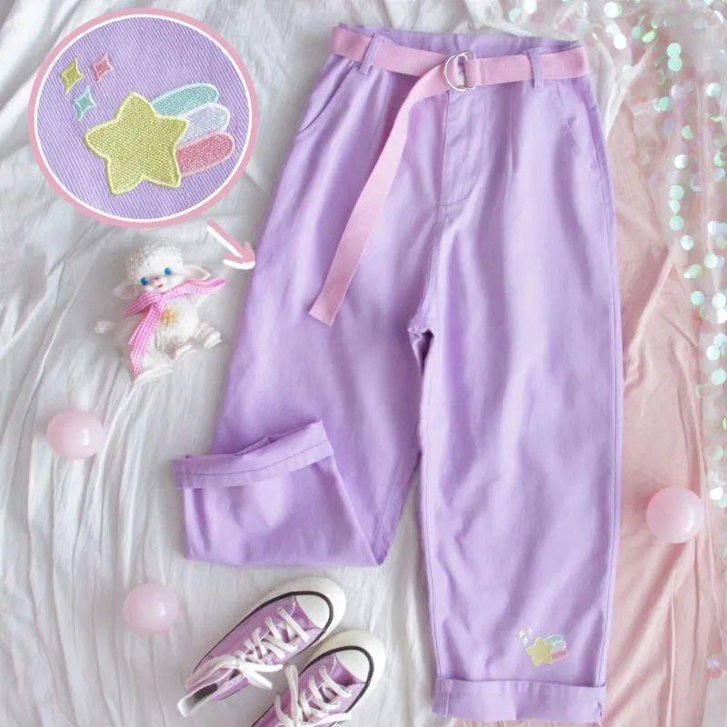 "CUTE PURPLE STAR" PANTS K081802