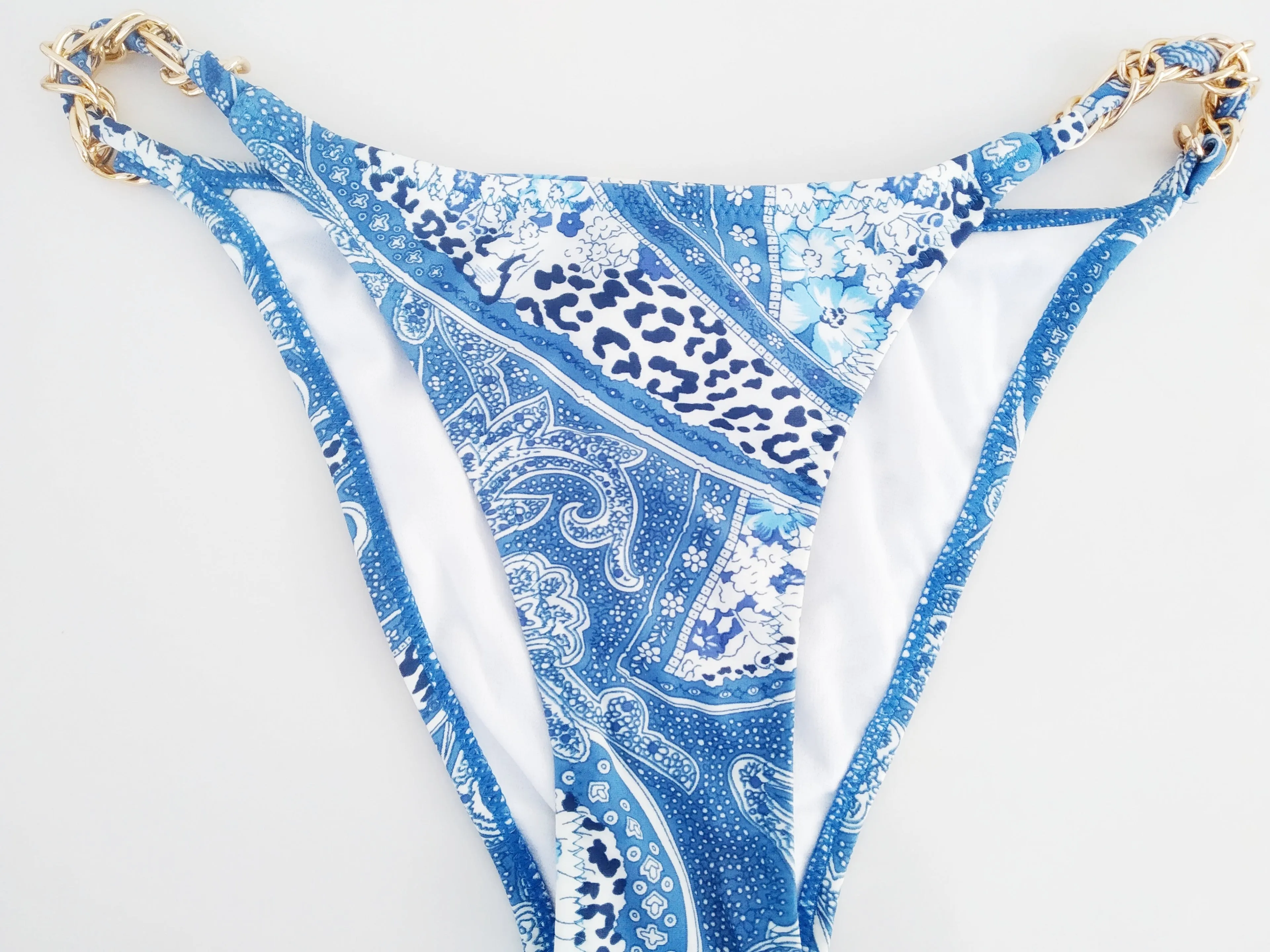 "On the gold track" padded triangle bikini set
