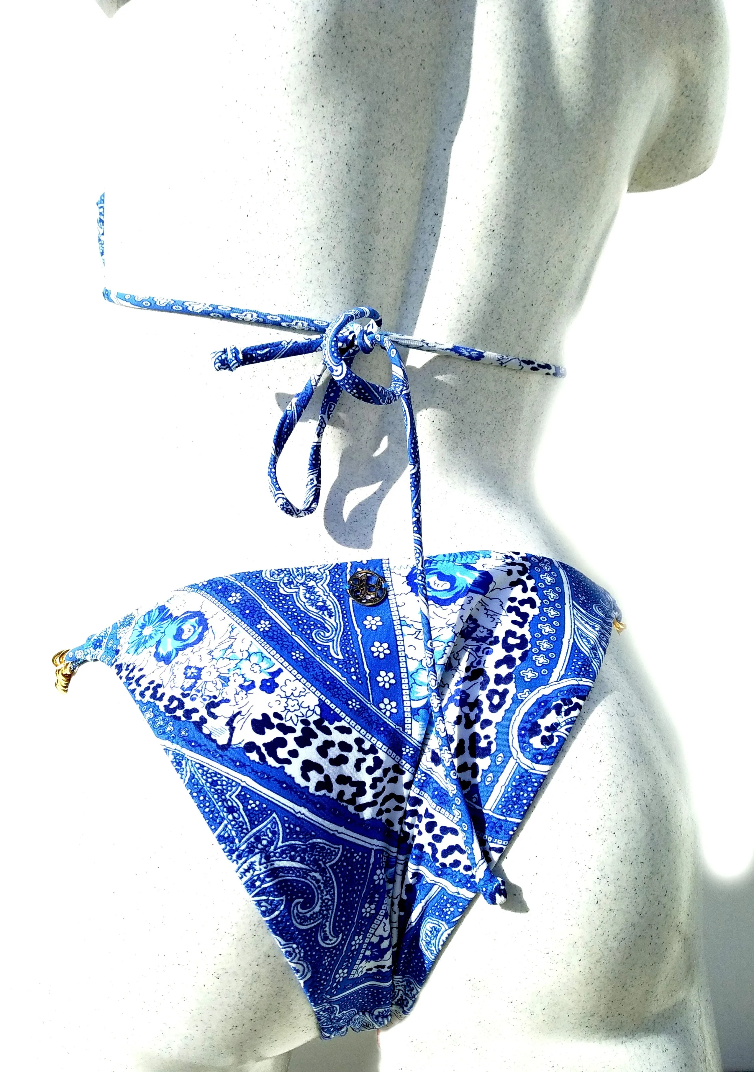 "On the gold track" padded triangle bikini set